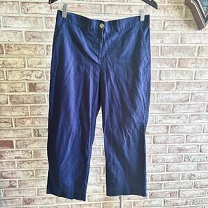 TALBOTS Linen Blend Navy‎ Pants Size 10 (K446)